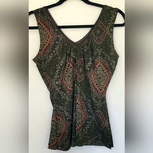 Vintage 90's Y2K Agenda Green/Burgundy Tank Top